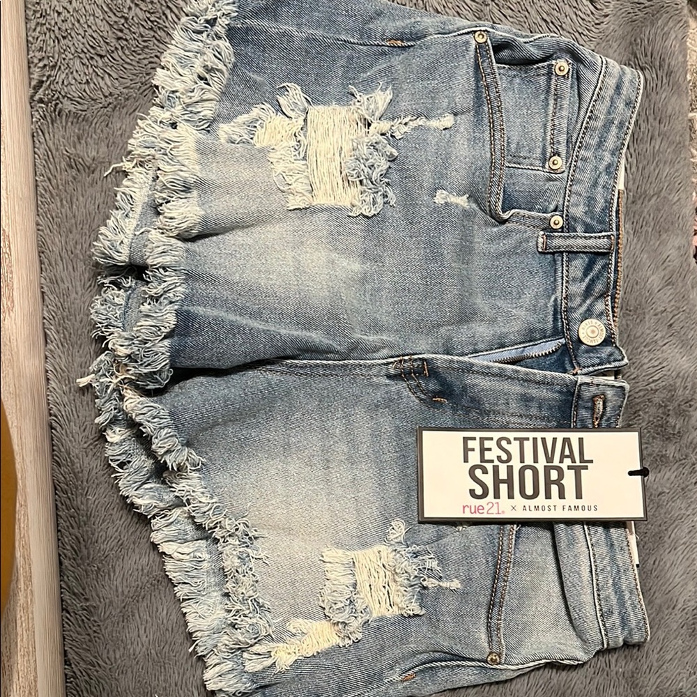 Rue21 Light Blue Distressed Jean Shorts